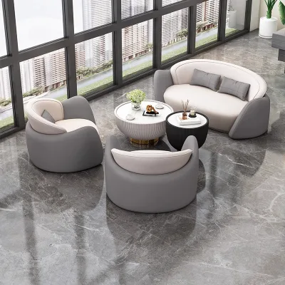 Customizable Meeting Sofa & Conference Table Combo, Commercial-Grade Seating Solution for Real Estate Showroom & VIP Area