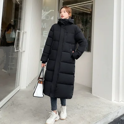 Wholesale Women's Down Bubble Jacket Black Thickened Long Quilted rocky Cotton Jacket Long Filled Fluffy Parka