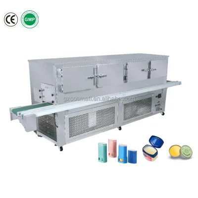 3 Meters Cyclical Chilling Conveyor Hair Wax Shoe Polish Freezer Machine Cosmetic Petroleum Jelly Lipbalm Stick Cooling Tunnel
