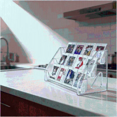 Fashion-Design Rotatable Acrylic Card and Badge Display Rack for Office Meeting Price Tag Easy-Assemble