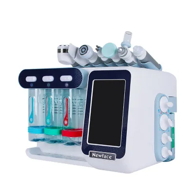 7 in 1 Hydra Aquafacial Machine High Frequency Cold Hammer RF Oxygen Spray Gun Equipment Desktop for Face Hand Treatment US Plug