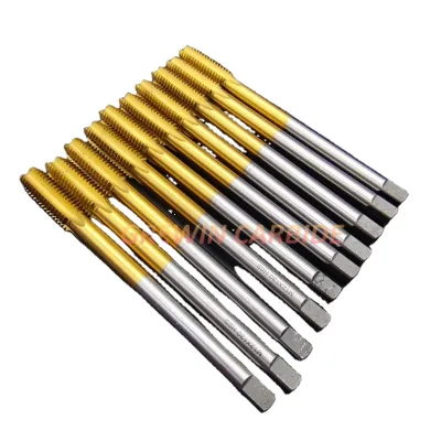 HSS Machine Tap ISO Spiral Point Taps With Tin Coating for Through Hole Individual Packaging