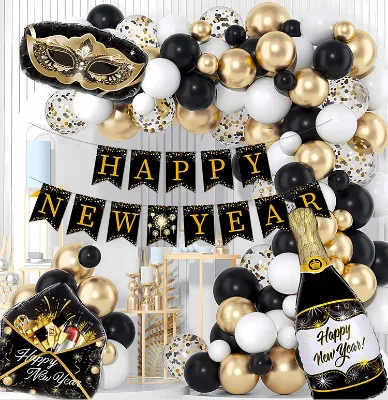 Wholesale New Year Party Balloon Set New Year Wine Bottle, New Year Gift Box New Year's Day Decoration Balloons