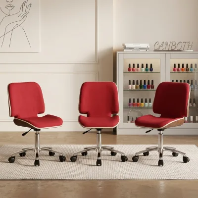 Comfortable Canboth Bentwood Adjustable PU Leather Salon Nail Chair with Wheels for Manicure Chair CB-S003