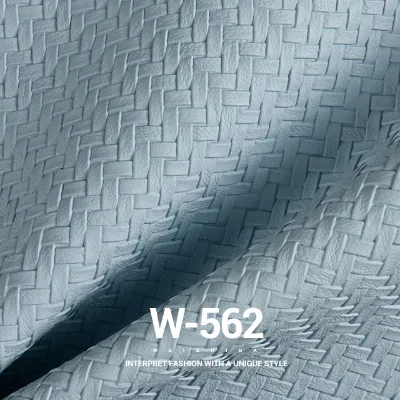 New Trendy 3D Dimensional Woven Pattern Embossed Rexine PVC Synthetic Leather for Bag Gloves Clothing