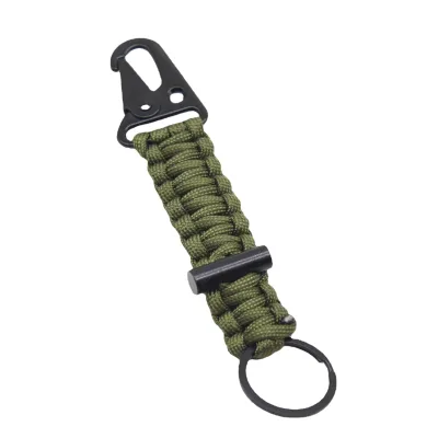 Paracord Keychain Carabiner Survival Paracord Lanyard with Fire Starter