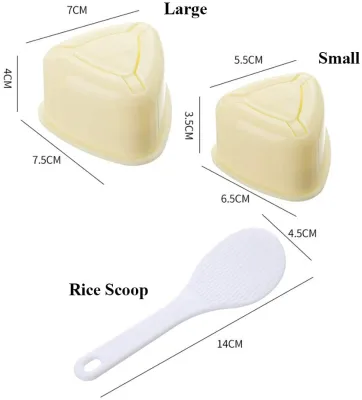Non Stick 2 Pieces Onigiri Mold Triangle Plastic Sushi Maker Rice Scoop Dots Design