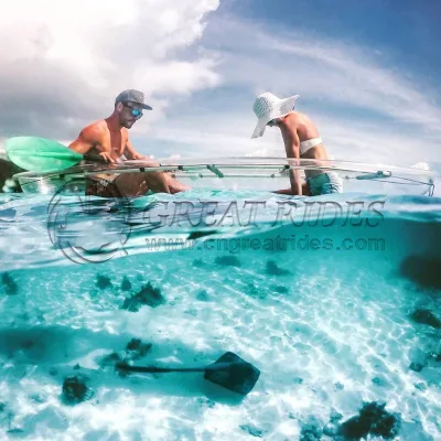 Good Design See Through Bottom Transparent Polycarbonate Kayak 2 Seats Small Plastic Boats Crystal Kayak