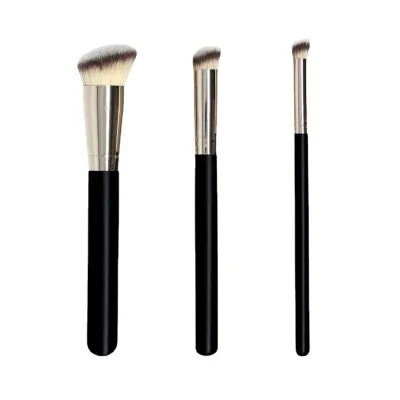 High-Quality Customized Brand Logo Makeup Brush Set Professional Synthetic Hair Wood Handle Aluminum Tube Private Brand Logo