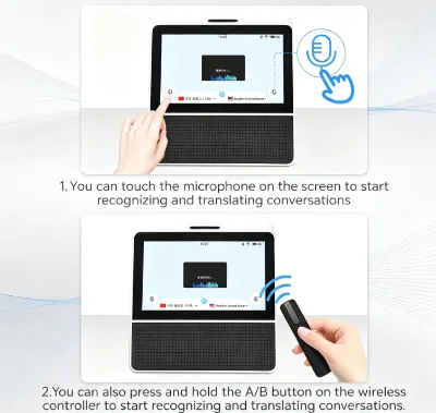 7.0 Inch Real-Time Speech Portable Language Translator Device Dual OLED Displays 121 Languages Support for Business
