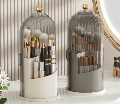 Modern Plastic Makeup Brush 360 Degree Rotating Organizer for Bedroom & Bathroom