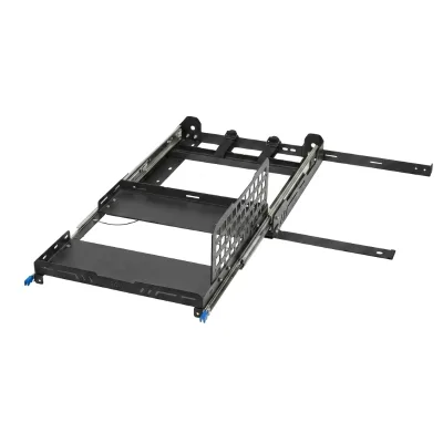 JH-Mech Durable for Cooler Tool Box Generator Noise Reduction Easy Installation Black Metal Tilting Fridge Slide
