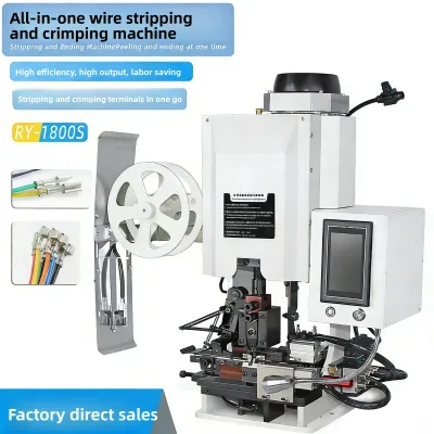 Automatic Touchscreen Control Wire-Stripping Terminal-Pressing Machine Integrated Crimping Unit for Multi-Core Sheathed-Wire