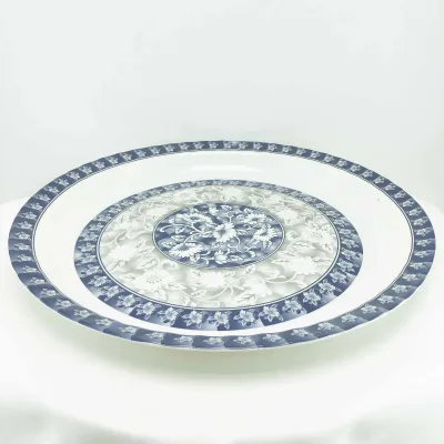 Melamine Dinnerware Set Melamine Dishes Service Plates Tray for Indoor and Outdoor Use Dishwasher Safe Unbreakable Round Tray