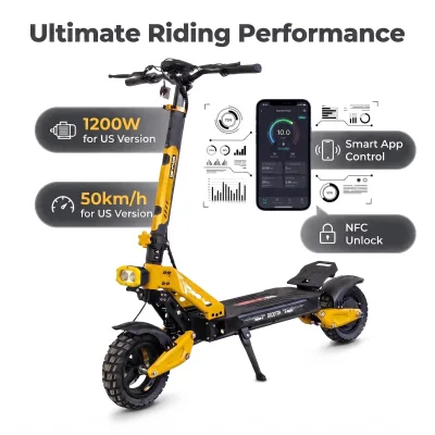 Emanba G2 MAX Adult Electric Scooter 48V 18Ah Battery 60km Long Range 1200W Motor for US Version Dual Suspension