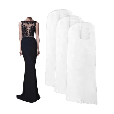Custom Printed Cotton Nylon Cloth Wedding Dress Garment Bags Beautifully Long Dress Garment Bag