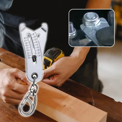 Newest Precise Thread Size Checker Keychain Quick Gauge for Nut/inch,Screw Size Quick Manual Measurement Tool