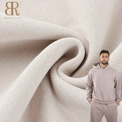 Boran Textile Knitted Fleece CVC Fabric for Hoodies, Soft and Warm Hoodie Fabrics for Winter Garments