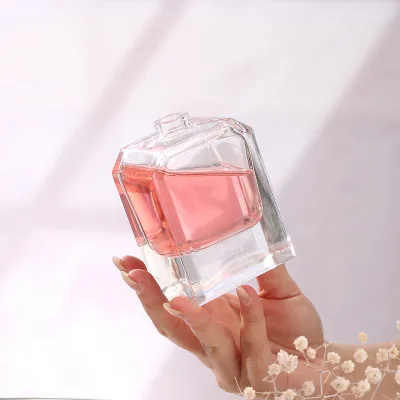 Wholesale Glass Heavy 50ml Perfume Bottle Clear Surface Spray Printed Perfume Bottle