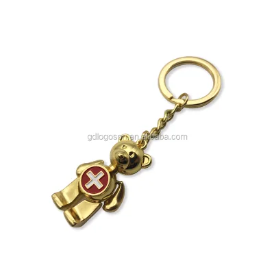 Custom Cute Bear Keyring Swiss Travel Souvenirs Switzerland Small Teddy Bear Keychain for Car