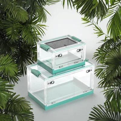 Transparent Large Space Reptile Terrarium Cage Breathable Design Pet Cage for Small Animals