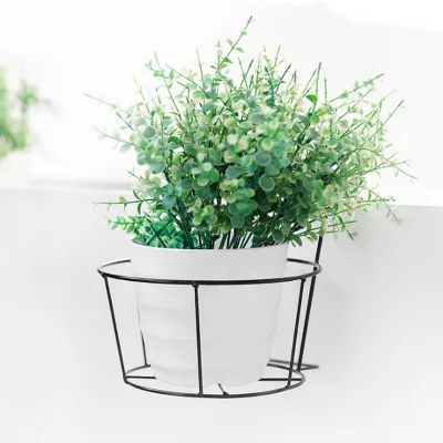Modern Garden Metal Window Flower Pot Holders Hanging Basket for Railings Elegant Flower Basket