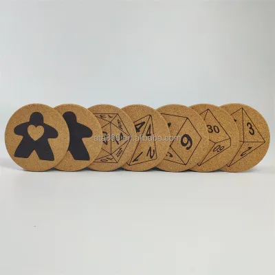 9 Cork coaster Flower Cork coaster Cat Ceramic Coasters with Cork
