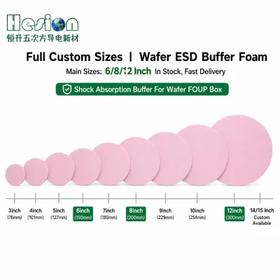 Semiconductor Grade Pink ESD Foam Wafer Interleaf Sheet Shockproof Buffer for Wafer Shipper and Storage