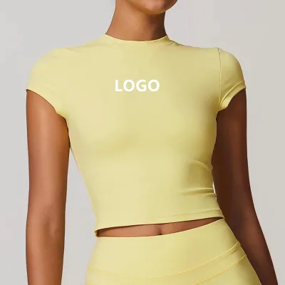 Women Runnint Gym T Shirts High Quality Quick Dry High Stretch Breathable Cropped T Shirts Stretch for Sportswear