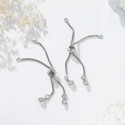 11cm Adjustable Box Chain Slider/Slide Extender Bolo Bracelet Chain for Jewelry Making