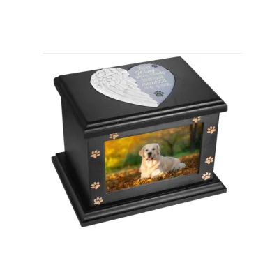 Tree Life Modern Luxury Handmade Acacia Wood Dog Cremation Urn for Pet Ashes Eco-Friendly
