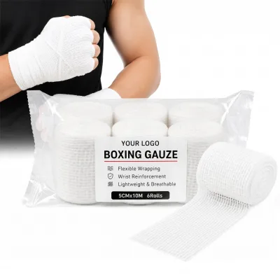 Custom Packaging Boxing Gauze Hand Wraps Private Label Boxing Bandage Rolls Supplier for Sports Brands