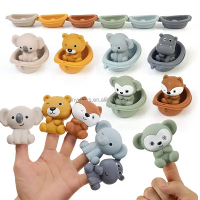 Custom Logo Baby Bath Toys Set Kids Montessori Baby Toys Animal Role Play Kids Boat Toys Educational Bath Toys for Toddlers