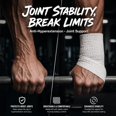 Cotton EAB Sports Tape Wrist & Knee Support Stabilize Joint Prevent Hyperextension for Weightlifting CrossFit Heavy Lifting