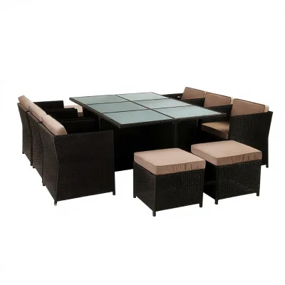 Hot Selling Modern Aluminum Dinning Table Chair Set for Backyard Hotel Park Outdoor Dining Furniture
