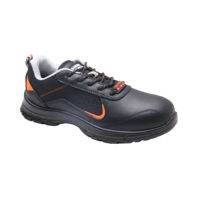 Unisex Full Grain Cow Leather Composite Toe Steel Midsole Low Cut Sneakers Breathable Mesh Lining Excellent Labor Safety Shoes