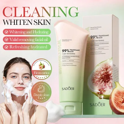 OEM SADOER Whitening Face Wash with Fig and Tranexamic Acid Oil Control Cleanser for Brightening Pores Deep Cleanse