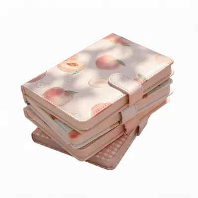 Factory Hot Sale Peach PU Leather Magnetic Buckle Organizer/Planner Journaling Notebook Customized High Quality Gift