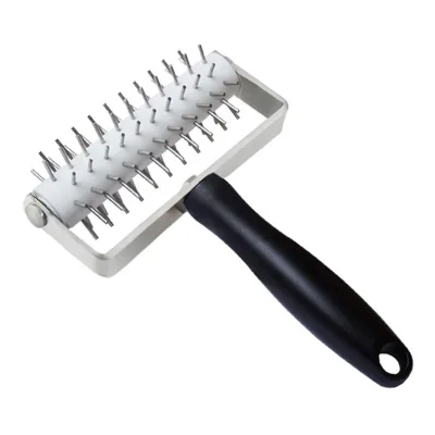 Stainless Steel Pizza Pin Puncher Dough Hole Maker with Plastic Handle Dough Docker Roller for Pizza Cookie Pie Pastry Bread