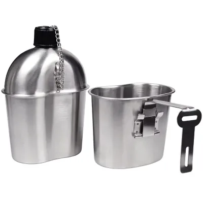 IRONDONKEY 304 Stainless Steel 1L Cup Camping Cookware Hiking Emergency Drinking Cuptactical Water Bottle