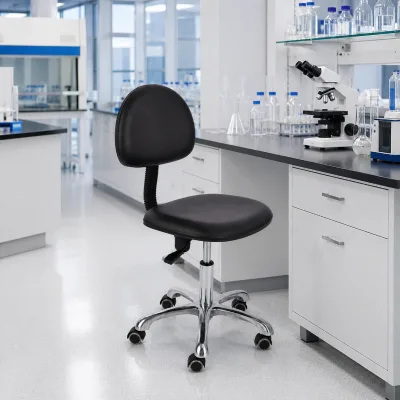 Ergonomic Lab Chair with Backrest Height Adjustable Swivel Office Chair for Laboratory