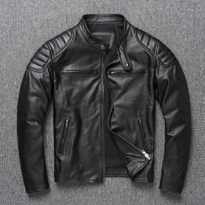 Vintage Leather Coats Leather Jacket Men High Quality Mens Leather Black
