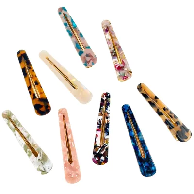 Acetate Hairpin 8 cm Retro Leopard Print Hair Clips Make up Spring Clamp for Women Girls