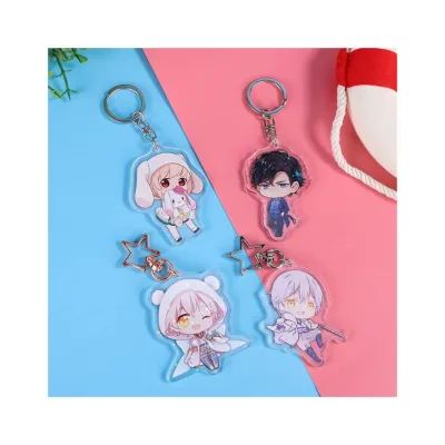 Cartoon Anime Keychains Custom Transparent clear Keyrings Character Customized Acrylic Keychain