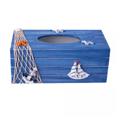 Mediterranean Sea Napkin Tissue Case Container Wooden Tissue Boxes
