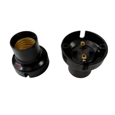 E27 Plastic Lamp Holder for the Bulb with Bottom Flat Plate Ceiling Light Holder