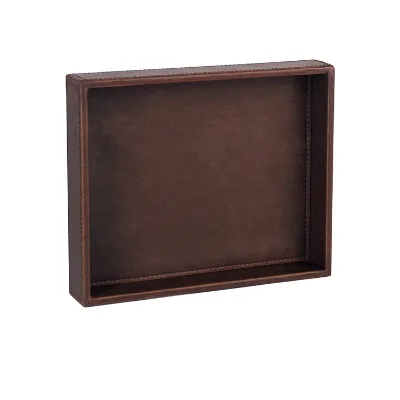 Factory High Quality Leather Serving Trinket Storage Tray Leather