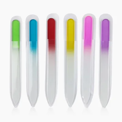 Jieniya High Quality Multicolor Crystal Glass Double Sided Nail File for Professional Salon Use Manicure Finger Nail Grinding