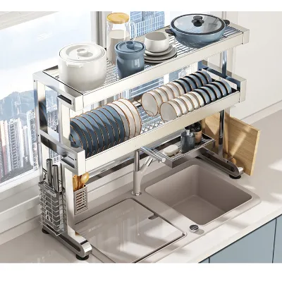 Kitchen Accessories Organizer Items Adjustable Metal Dish Rack Escurridor De Platos Kitchen Dish 304 Restaurant Dish Drying Rack