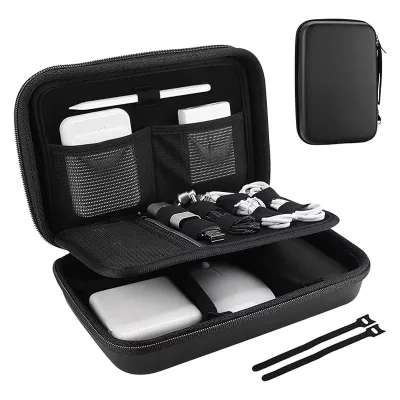 Shockproof Multi-Compartment EVA Storage Case for Power Adapter Portable Power Bank Electronic Accessory Case